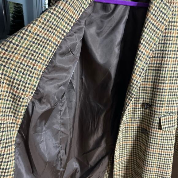 Re Named Plaid Wool Blend Double Breasted Coat Jacket Small - Picture 11 of 12